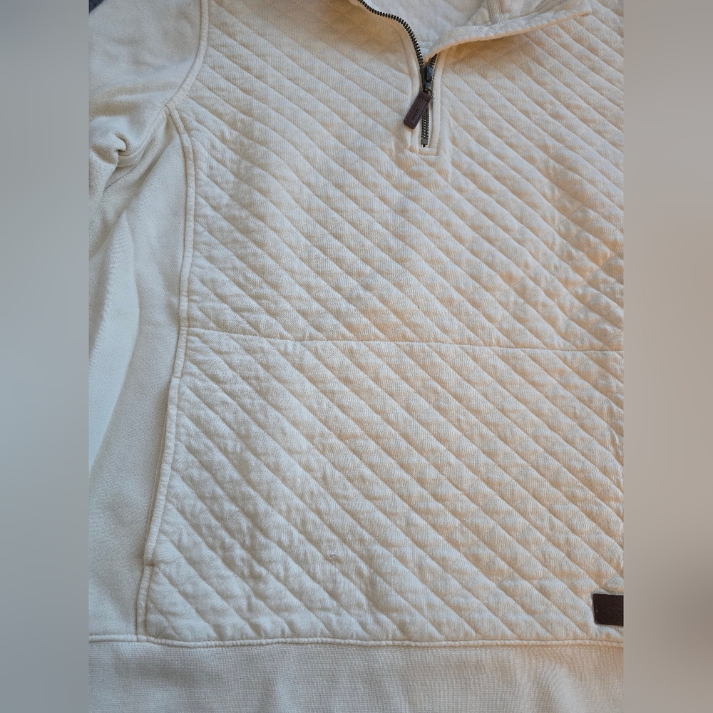 LL Bean Women's Cream Quilted Sweatshirt XL - Picture 5 of 7